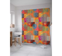 Штора (занавеска) для ванной JoyArty "Расплескавшийся узор" из сатена, 180х200 см с крючками, sc_16926