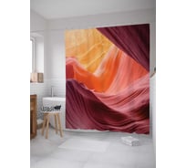 Штора (занавеска) для ванной JoyArty "Волнистый мираж" из сатена, 180х200 см с крючками, sc_19327