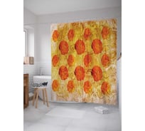Штора (занавеска) для ванной JoyArty "Цветочные сферы" из сатена, 180х200 см с крючками, sc_16705