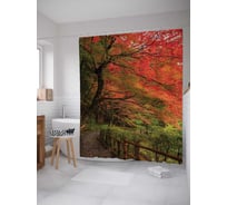 Штора (занавеска) для ванной JoyArty "Прекрасные леса" из сатена, 180х200 см с крючками, sc_17890