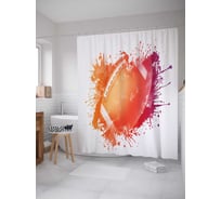 Штора (занавеска) для ванной JoyArty "Красочный овальный мяч" из сатена, 180х200 см с крючками, sc_16542
