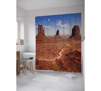 Штора (занавеска) для ванной JoyArty "Мальборо Долина монументов" из сатена, 180х200 см с крючками, sc_10229