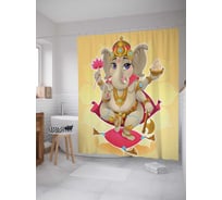 Штора (занавеска) для ванной JoyArty "Доброе божество" из сатена, 180х200 см с крючками, sc_19223