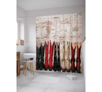 Штора (занавеска) для ванной JoyArty "Ковбойская сходка" из сатена, 180х200 см с крючками, sc_13997