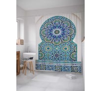 Штора (занавеска) для ванной JoyArty "Плиточное искусство" из сатена, 180х200 см с крючками, sc_12310