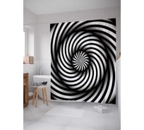 Штора (занавеска) для ванной JoyArty "Полосатый обман" из сатена, 180х200 см с крючками, sc_18731