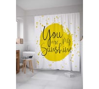 Штора (занавеска) для ванной JoyArty "Солнечное сияние" из сатена, 180х200 см с крючками, sc_19560