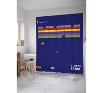 Штора (занавеска) для ванной JoyArty "Классический арканоид" из сатена, 180х200 см с крючками, sc_13177