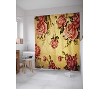 Штора (занавеска) для ванной JoyArty "Цветочная композиция" из сатена, 180х200 см с крючками, sc_14769