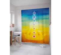 Штора (занавеска) для ванной JoyArty "Философия медитации" из сатена, 180х200 см с крючками, sc_18749