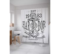 Штора (занавеска) для ванной JoyArty "Восточная гавань" из сатена, 180х200 см с крючками, sc_15925