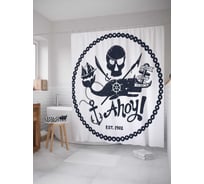 Штора (занавеска) для ванной JoyArty "Пиратский клич" из сатена, 180х200 см с крючками, sc_15947