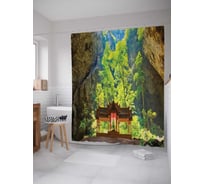 Штора (занавеска) для ванной JoyArty "Пещера Пхрая Након" из сатена, 180х200 см с крючками, sc_14744