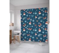 Штора (занавеска) для ванной JoyArty "Утеплиться зимой" из сатена, 180х200 см с крючками, sc_185488