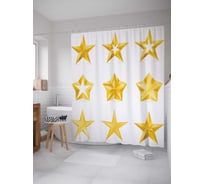 Штора (занавеска) для ванной JoyArty "Звездные изменения" из сатена, 180х200 см с крючками, sc_13404