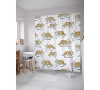 Штора (занавеска) для ванной JoyArty "Медленный хамелеон" из сатена, 180х200 см с крючками, sc_13398