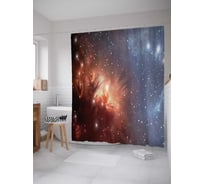 Штора (занавеска) для ванной JoyArty "Жизнь в космосе" из сатена, 180х200 см с крючками, sc_14490
