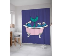 Штора (занавеска) для ванной JoyArty "Русалкин хвост" из сатена, 180х200 см sc_378397