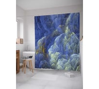 Штора (занавеска) для ванной JoyArty "Космический силуэт" из сатена, 180х200 см с крючками, sc_21550