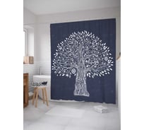 Штора (занавеска) для ванной JoyArty "Магия на дереве" из сатена, 180х200 см с крючками, sc_16028