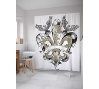 Штора (занавеска) для ванной JoyArty "Винтажная геральдика" из сатена, 180х200 см с крючками, sc_14857