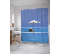 Штора (занавеска) для ванной JoyArty "Загар посреди моря" из сатена, 180х200 см с крючками, sc_15315