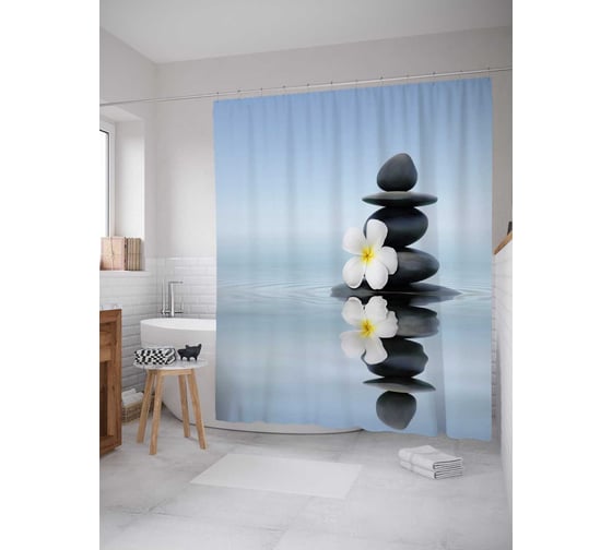 Штора (занавеска) для ванной JoyArty "Культурные традиции" из сатена, 180х200 см с крючками, sc_21862 1