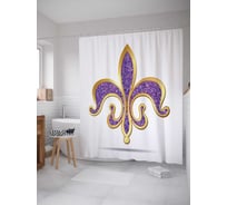 Штора (занавеска) для ванной JoyArty "Золотой орнамент с сапфиром" из сатена, 180х200 см с крючками, sc_14848