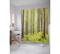 Штора (занавеска) для ванной JoyArty "За лесом неизвестность" из сатена, 180х200 см с крючками, sc_16433
