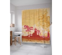 Штора (занавеска) для ванной JoyArty "Огненное небо Китая" из сатена, 180х200 см с крючками, sc_15810