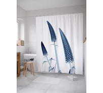 Штора (занавеска) для ванной JoyArty "Дикая трава" из сатена, 180х200 см с крючками, sc_14459