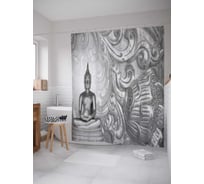 Штора (занавеска) для ванной JoyArty "Очисти свой разум" из сатена, 180х200 см с крючками, sc_13742