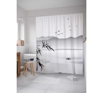 Штора (занавеска) для ванной JoyArty "Водное путешествие" из сатена, 180х200 см с крючками, sc_14937