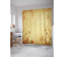 Штора (занавеска) для ванной JoyArty "Лесная композиция" из сатена, 180х200 см с крючками, sc_15777