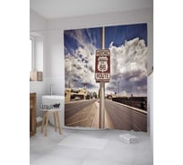 Штора (занавеска) для ванной JoyArty "Исторический маршрут" из сатена, 180х200 см с крючками, sc_10766