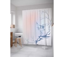Штора (занавеска) для ванной JoyArty "Журавль взлетает" из сатена, 180х200 см с крючками, sc_15811