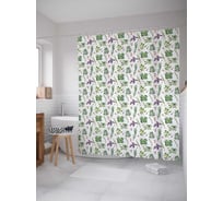 Штора (занавеска) для ванной JoyArty "Альпака в облаках" из сатена, 180х200 см с крючками, sc_128620