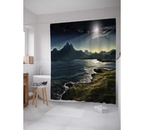 Штора (занавеска) для ванной JoyArty "Волнительная река" из сатена, 180х200 см с крючками, sc_14944