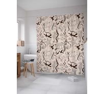 Штора (занавеска) для ванной JoyArty "Загадочное морское дно" из сатена, 180х200 см с крючками, sc_13538