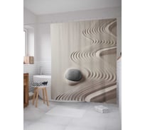 Штора (занавеска) для ванной JoyArty "Камень в песке" из сатена, 180х200 см с крючками, sc_21852