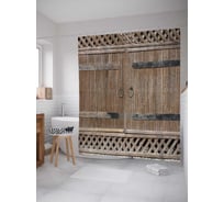 Штора (занавеска) для ванной JoyArty "Врата из детства" из сатена, 180х200 см с крючками, sc_11651