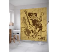 Штора (занавеска) для ванной JoyArty "Джаз наше все" из сатена, 180х200 см с крючками, sc_14242