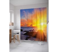 Штора (занавеска) для ванной JoyArty "Стремительные солнечные лучи" из сатена, 180х200 см с крючками, sc_15337