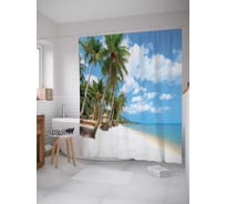 Штора (занавеска) для ванной JoyArty "Океанский бриз" из сатена, 180х200 см с крючками, sc_13815