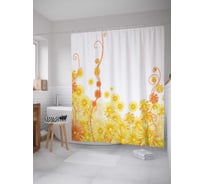 Штора (занавеска) для ванной JoyArty "Ароматное плетение" из сатена, 180х200 см с крючками, sc_13405