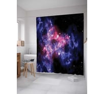 Штора (занавеска) для ванной JoyArty "Звездная россыпь" из сатена, 180х200 см с крючками, sc_13774