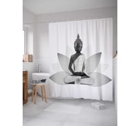 Штора (занавеска) для ванной JoyArty "Цветущее успокоение" из сатена, 180х200 см с крючками, sc_13744