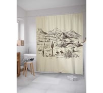 Штора (занавеска) для ванной JoyArty "Ковбои в пути" из сатена, 180х200 см с крючками, sc_17089