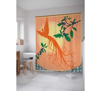 Штора (занавеска) для ванной JoyArty "Парящая жар птица" из сатена, 180х200 см с крючками, sc_14270