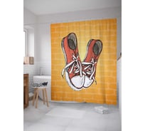 Штора (занавеска) для ванной JoyArty "Стильные кеды" из сатена, 180х200 см с крючками, sc_17083